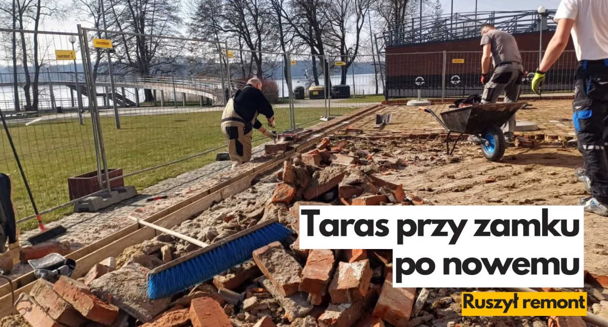 Nowym tarasem na odnowione schody. Mały remont przy zamku
