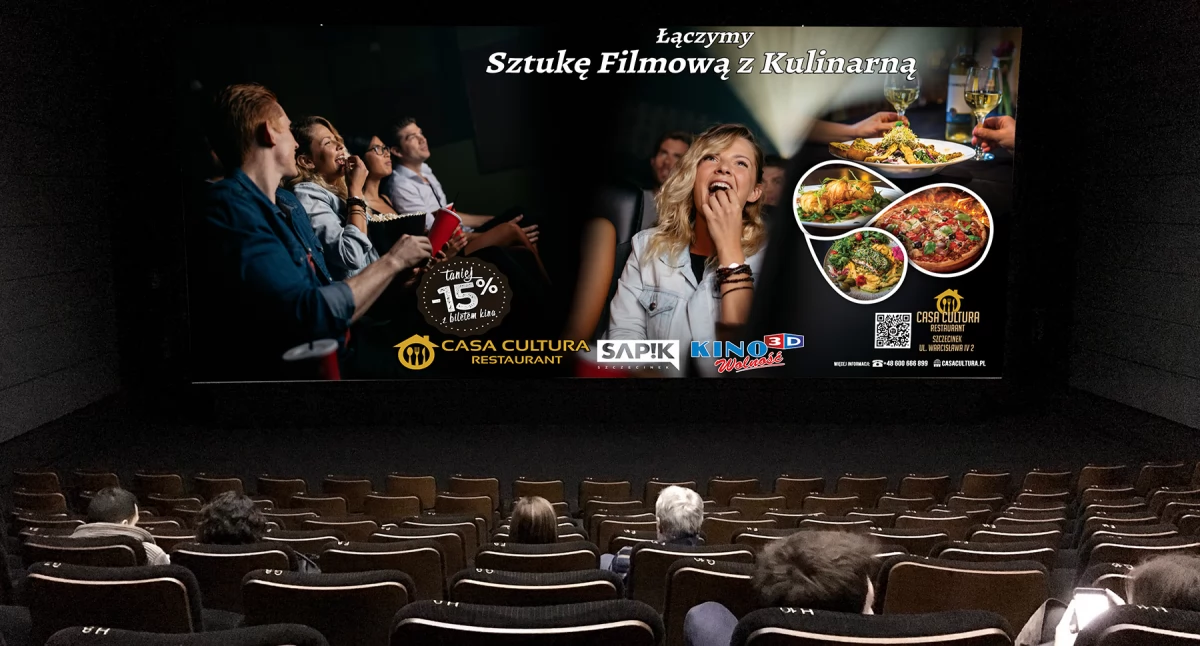 Najpierw kino, potem kolacja. Z rabatem 15%!