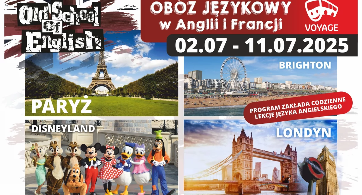Wakacyjna przygoda życia z Old School of English! Disneyland, wieża Eiffla i angielski z humorem. Letni obóz językowy