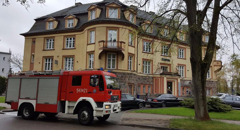 Alarm pożarowy w banku PKO SA