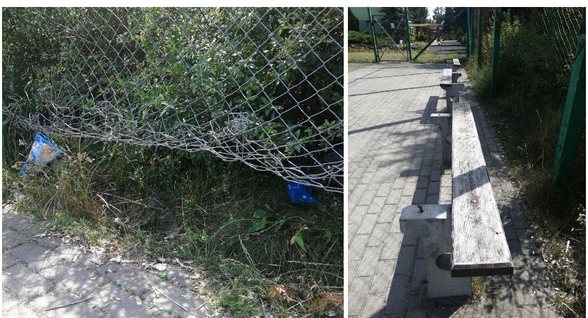 Kawałki szkła, niedopałki i śmieci. Tak wygląda boisko przy ul. Koszalińskiej