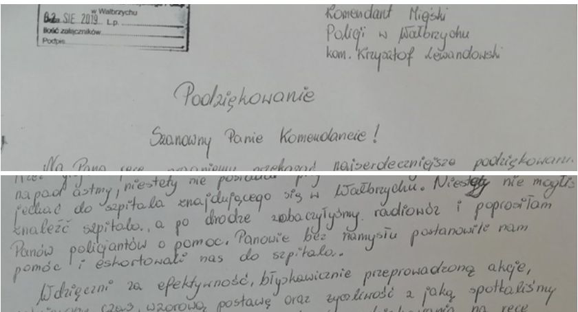 Dziecko miało atak astmy. W dojeździe do szpitala pomogli policjanci