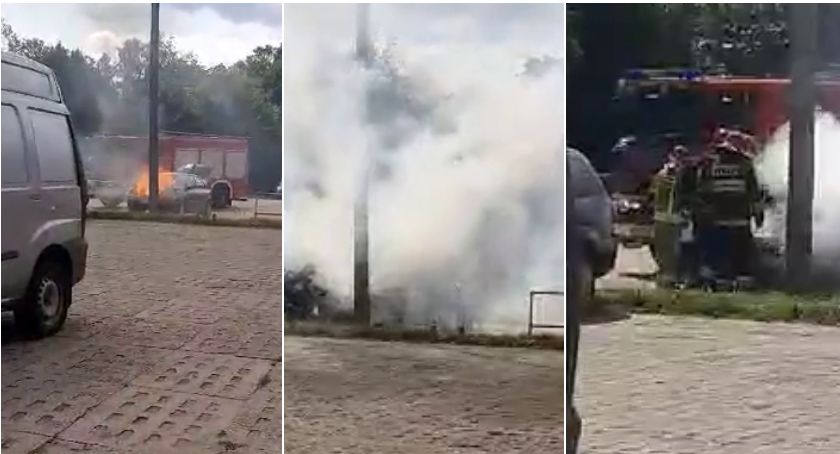 Samozapłon auta na Jeziornej