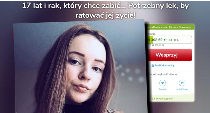 17 lat i rak, który chce zabić... Wesprzyj Narię, pomóż jej żyć!