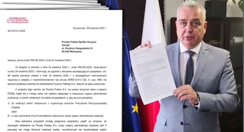Burmistrz Szczecinka odmawia poczcie przekazania danych. Jest oficjalne stanowisko