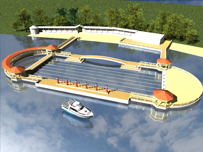 Basen na jeziorze. Nowa Plaża Miejska