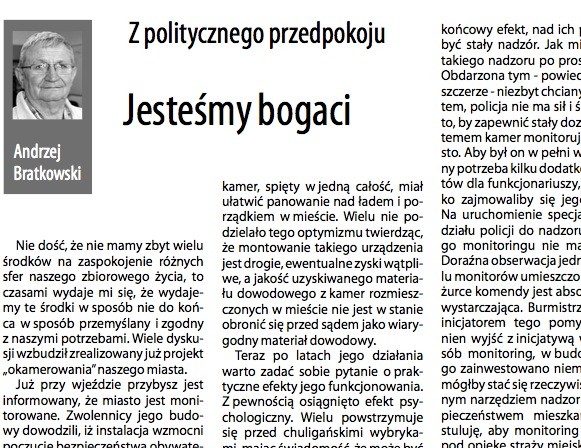 Andrzej Bratkowski: Jesteśmy bogaci