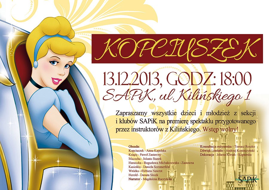 Bajkowy wieczór z Kopciuszkiem. Zaproszenie