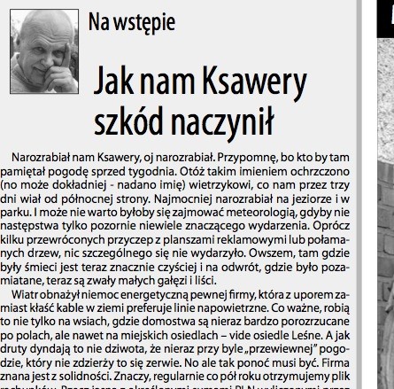 Jerzy Gasiul: Jak nam Ksawery szkód naczynił