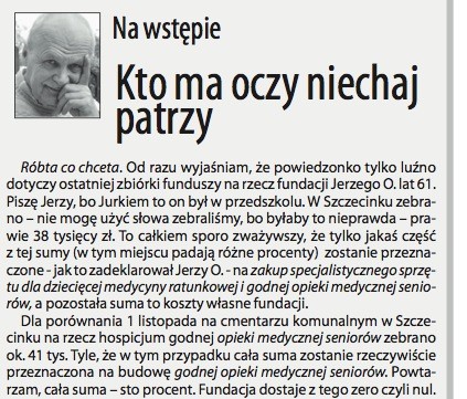 Jerzy Gasiul: Kto ma oczy niechaj patrzy