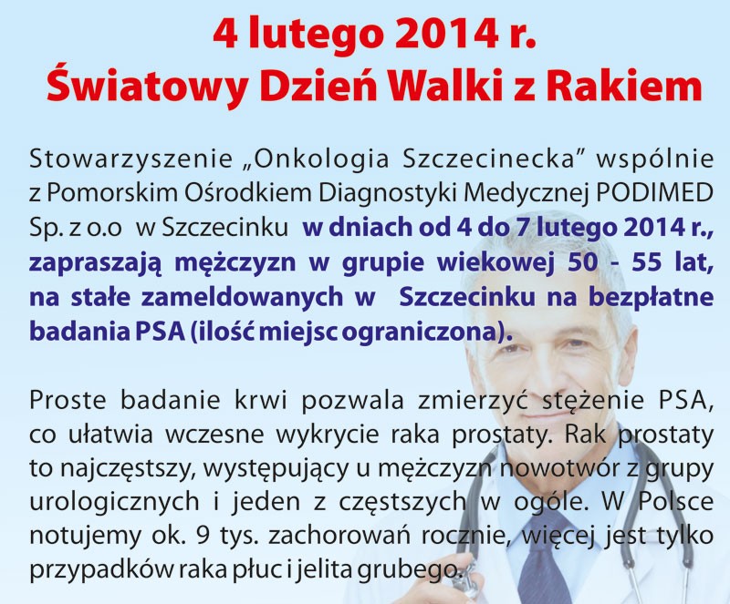 Bezpłatne badania dla mężczyzn