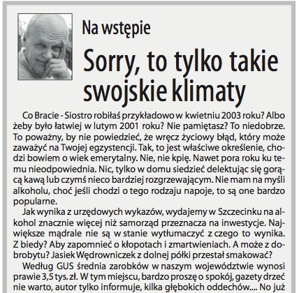 Jerzy Gasiul: Sorry, to tylko takie wiejskie klimaty