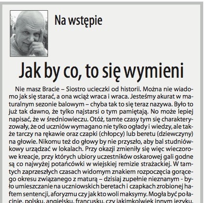 Jerzy Gasiul: Jakby co to się wymieni