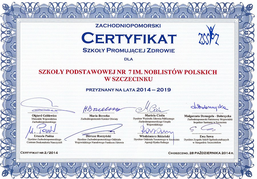 Siódemka promuje zdrowy styl życia i dziękuje