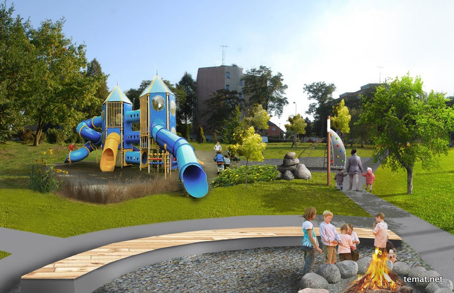 Park rozrywki ze stawem i nie tylko