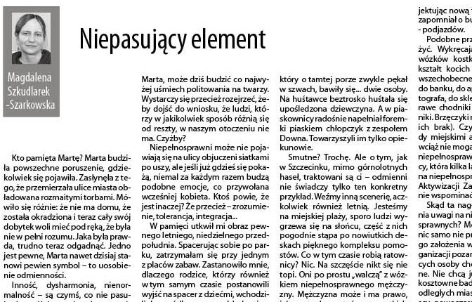 Magdalena Szkudlarek - Szarkowska: Niepasujący element