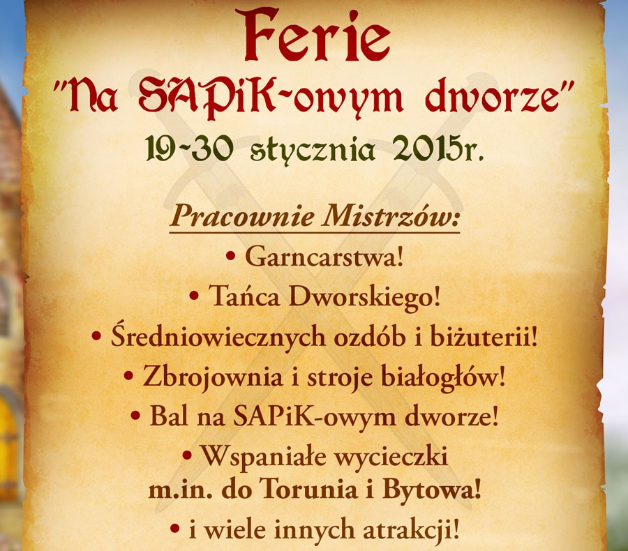 SAPiK zaprasza na ferie!