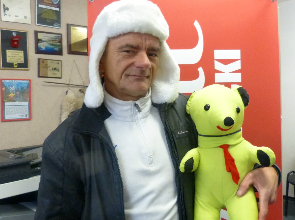 Andrzej Kowal z misiem Kowala zapraszają na finał WOŚP