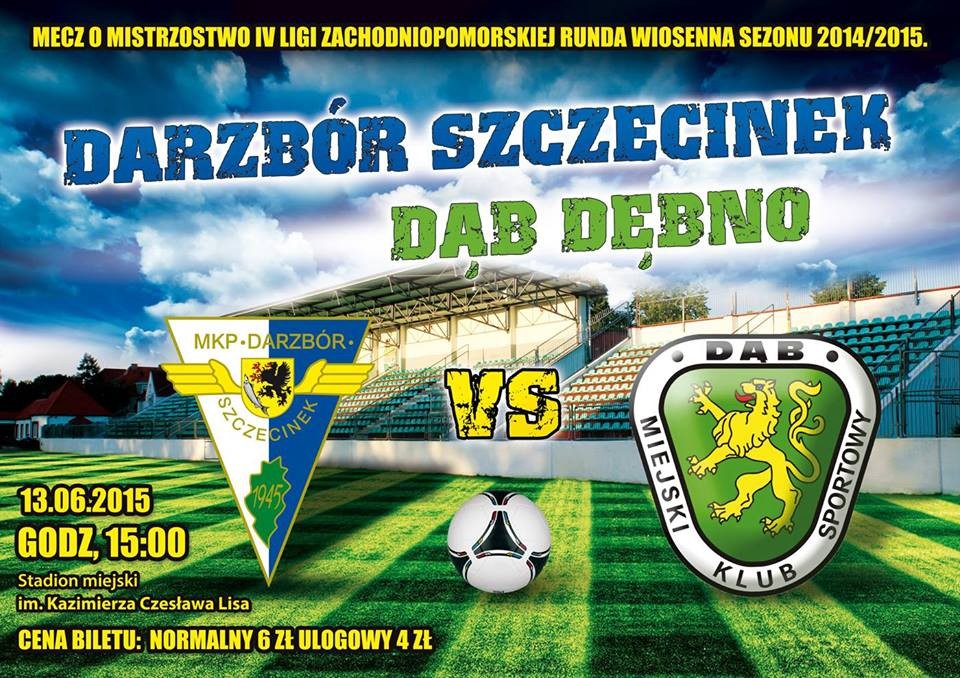 Darzbór zaprasza na mecz z Dębem Dębno