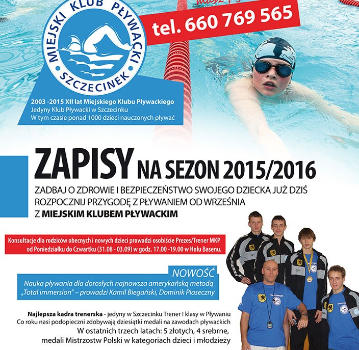 Nauka pływania. Zapisy na sezon 2015 / 2016