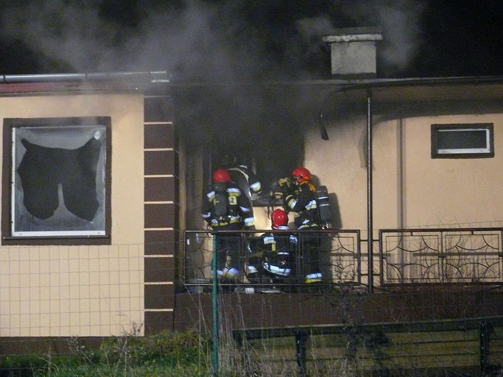 Pożar mieszkania w Sitnie