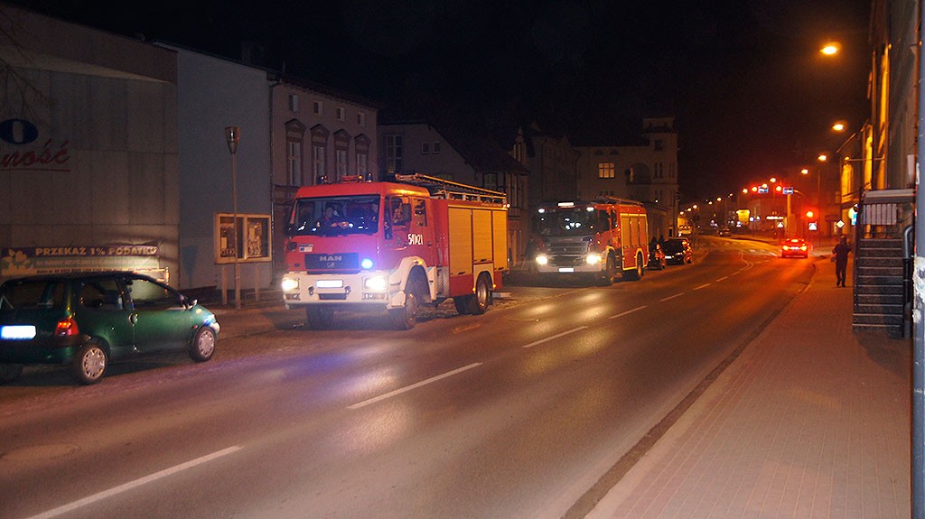 Alarm pożarowy w kinie Wolność