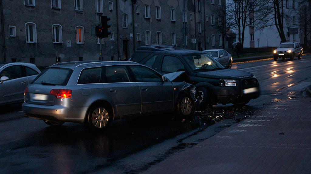 Kolizyjne miejsce na skrzyżowaniu z Kopernika