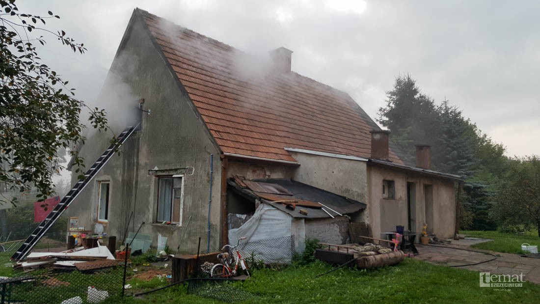 Pożar domu w Szczecinku
