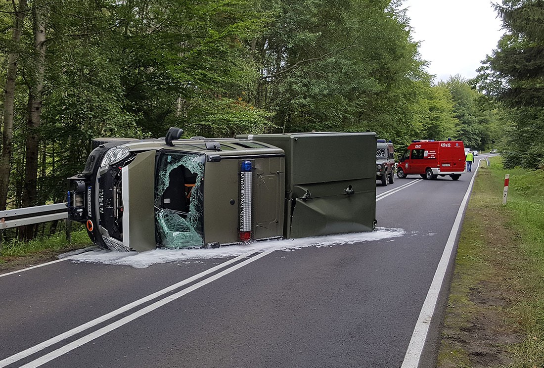 Wypadek samochodu do przewozu niewybuchów
