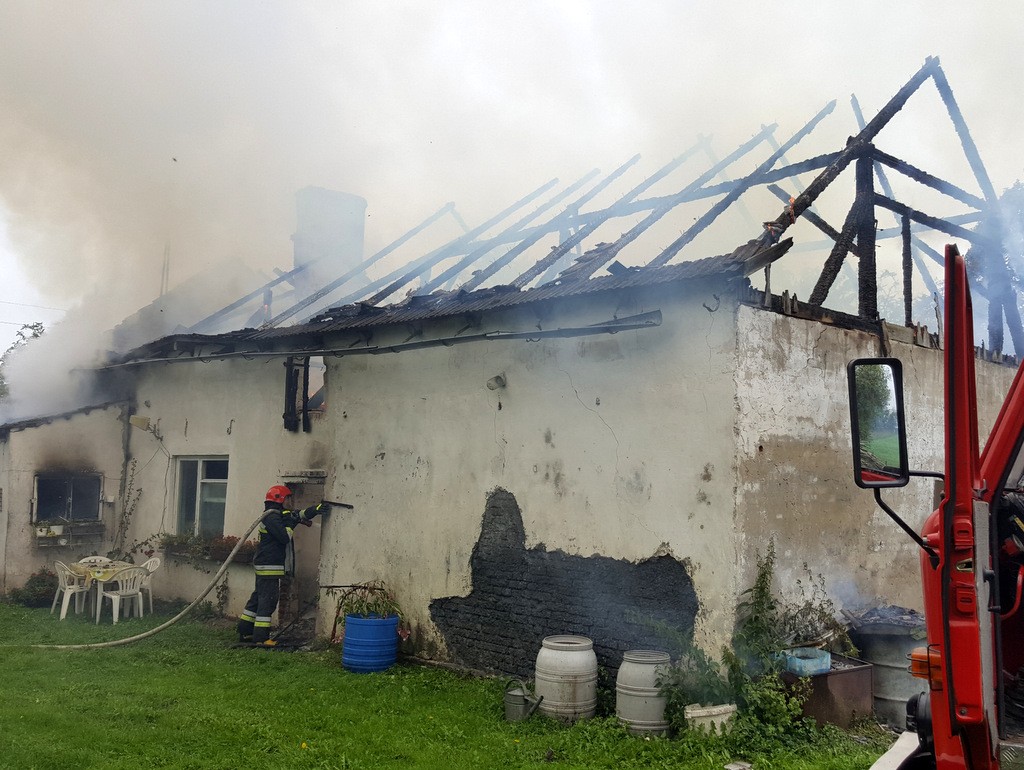 Pożar domu w Dalęcinie