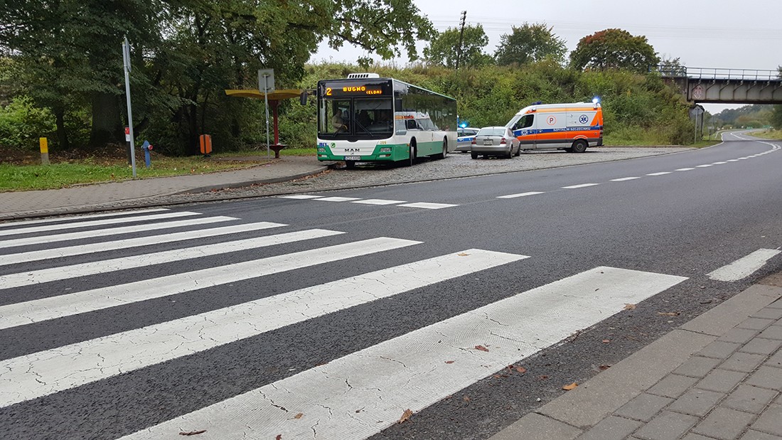 Potrącenie na środku pasów