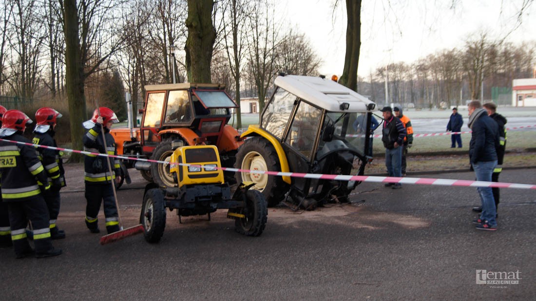 Traktor rozpadł się na dwie części