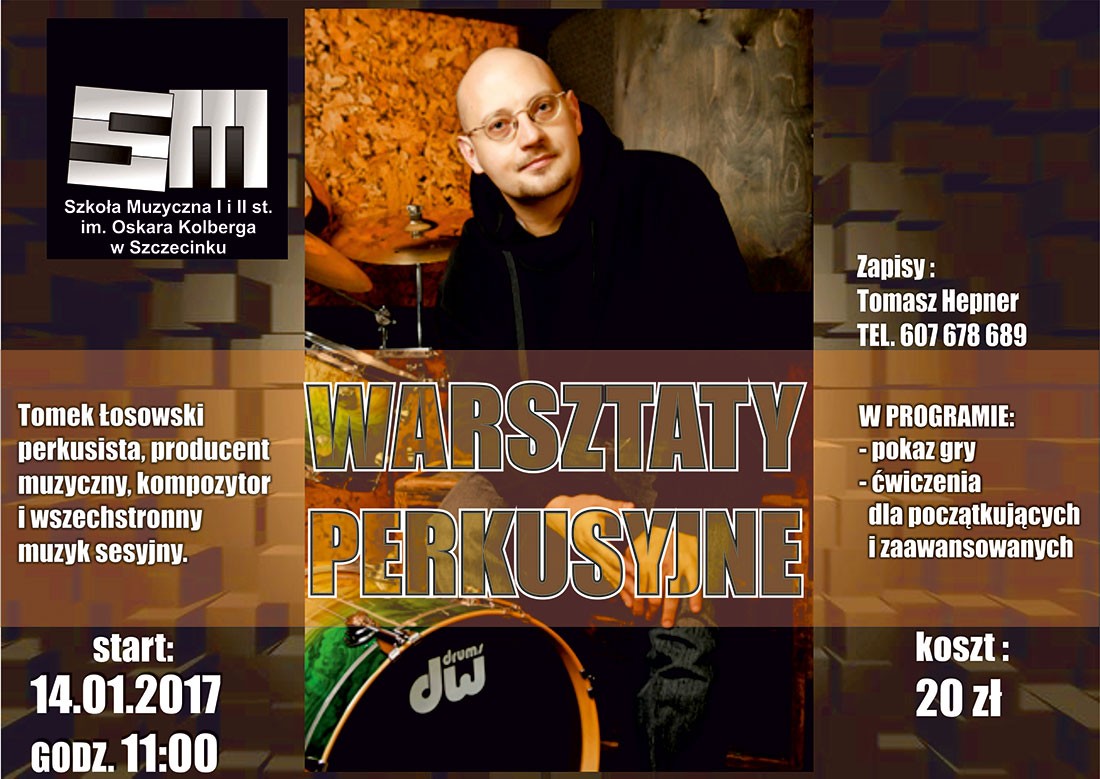 Warsztaty perkusyjne w Muzycznej. Zaproszenie