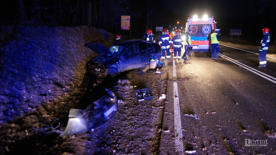 Seat wypadł z drogi i uderzył w skarpę