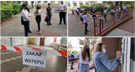 „Zamaskowani” i w odstępach. Ósme klasy na egzaminie