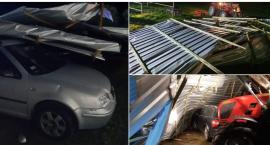 Zerwany dach, połamane drzewa, uszkodzone samochody. Wichura szalała w powiecie