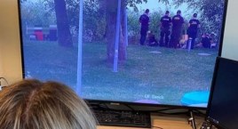 Imprezka nastolatków w parku. Butelki leciały do wody