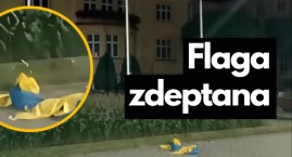 Flaga ukraińska ponownie zbezczeszczona