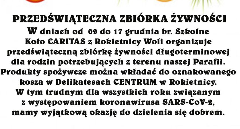 Przedświąteczna zbiórka żywności w Rokietnicy Woli 