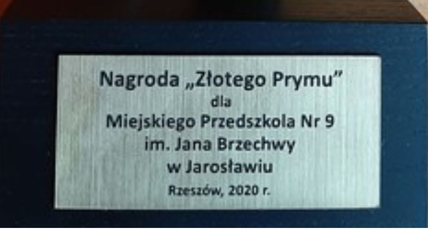 „Złoty Prym”  dla Miejskiego Przedszkola nr 9 im. Jana Brzechwy w Jarosławiu 