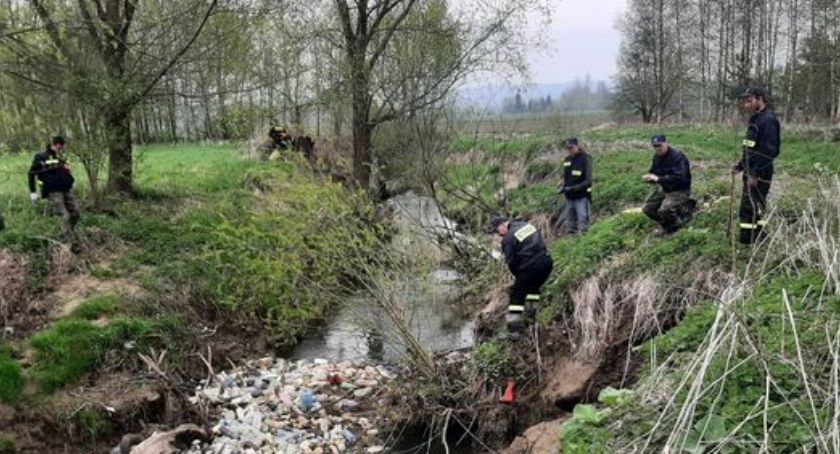 Butelki, opakowania, opony na brzegu Mleczki. Sprzątali strażacy ochotnicy z Więckowic i Rudołowic 