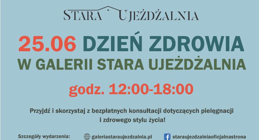 Dziś od g. 12 do 18 Dzień Zdrowia w Galerii Stara Ujeżdżalnia 