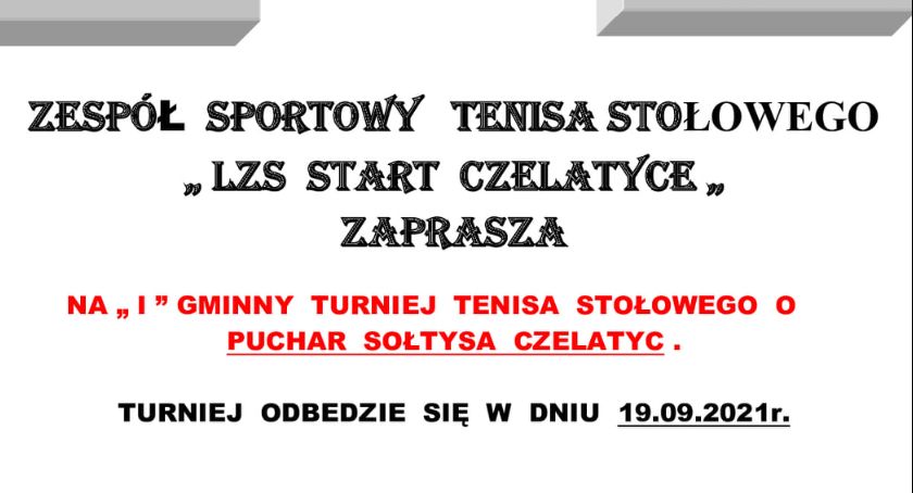 Turniej Tenisa Stołowego o Puchar Sołtysa Czelatyc