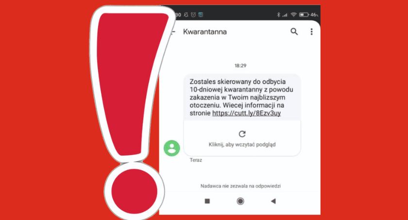 Nie reaguj na fałszywe smsy o kwarantannie