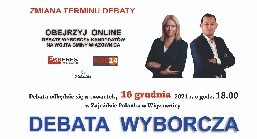 Zmiana terminu debaty wyborczej kandydatów na wójta gminy Wiązownica na czwartek, 16 grudnia 