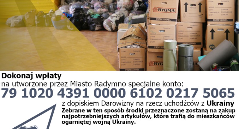 Samorząd Radymna uruchomił konto pomocowe dla uchodźców z Ukrainy