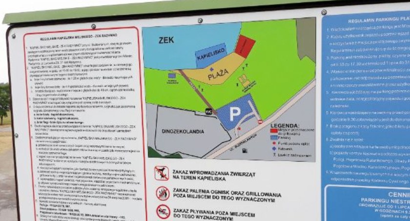 Płatne parkowanie przy plaży miejskiej w Radymnie 