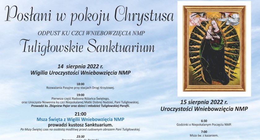 Odpust Ku Czci Wniebowzięcia NMP w Tuligłowskim Sanktuarium