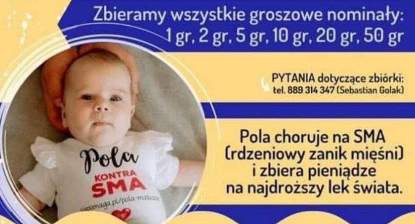 Przekaż grosze i pomóż małej Poli w jej walce z SMA
