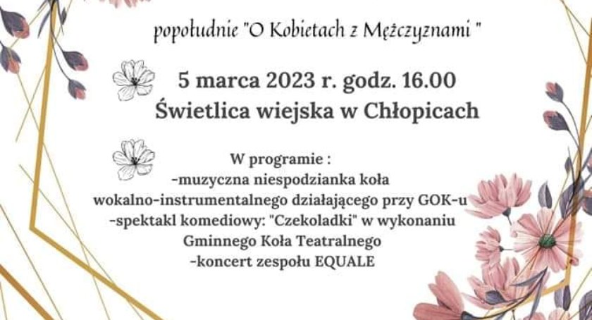 O Kobietach z Mężczyznami  - popołudnie w Chłopicach 
